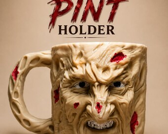 Creepy Freddy Ice Cream Pint Holder with Spoon Slots, Horror Accessory
