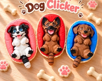 Dog Clicker, 3D Printed Fidger Clicker, Dog Lover Gift, Border Collie, German Shepherd, Retriever,  Dog Trainer Gift
