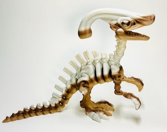 Juguete articulado de esqueleto de Parasaurolophus - Dinosaurio impreso en 3D - Juguete de escritorio antiestrés - Regalo de dinosaurio
