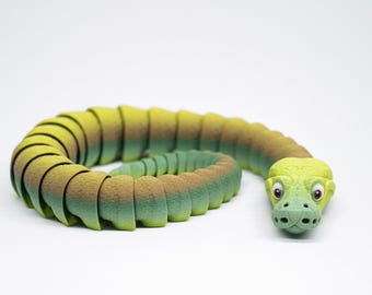 Articulated Snake, 3D Printed Fidget Toy, Desk Decor, Flexi Fidget