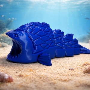 Bloop Sea Creature – Deep Sea Monster Desk Display, Articulated 3D Printed Fidget Toy