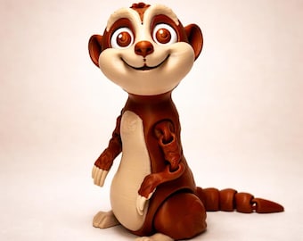 Articulated Meerkat, 3D Printed Animals Toy,  Fidget Toy, Desk Decor, Kids Gift, Flexi Toys