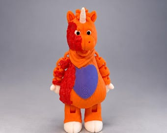 Buddy The Unicorn Injured, Horror Movie Inspired, 3D Printed Action Figure, Unicorn Charm, Buddy Keychain