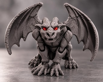 Gárgola articulada, figura de acción impresa en 3D, monstruo de terror articulado, decoración gótica oscura, decoración de Halloween