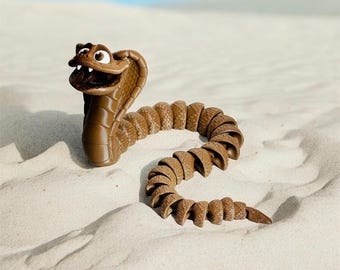 Serpiente Cobra Articulada – Juguete de Reptil Flexible Impreso en 3D – Figura articulada para Amantes de las Serpientes