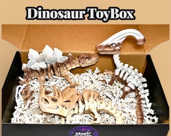 Articulated Dinosaur Skeletons Set, 3D Printed Jurassic Park Fidget Toy