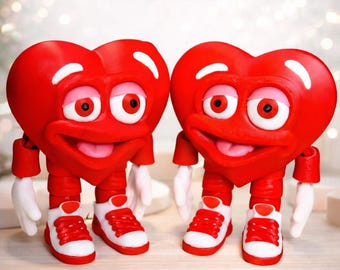Corazón articulado, juguete impreso en 3D, regalo de San Valentín, decoración de escritorio.
