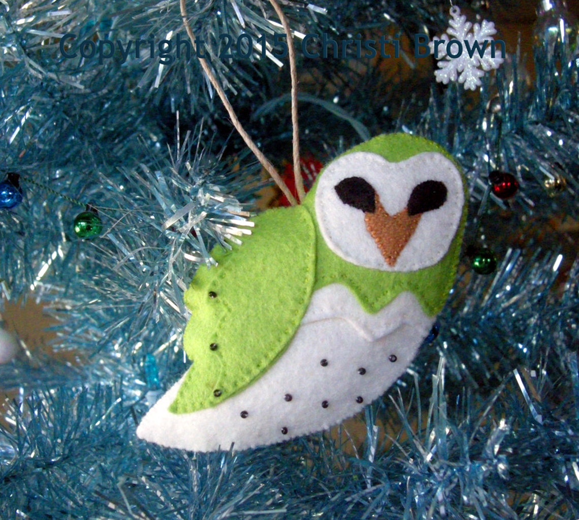 Owl Christmas ornament felt pattern for sewing your own Etsy