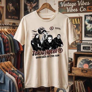 Comfort Colors Tokio Hotel Shirt, Darkside of the Sun Tee, Vintage Emo Band T-Shirt, Y2K Rock Graphic, Concert Outfit, Fan Gift