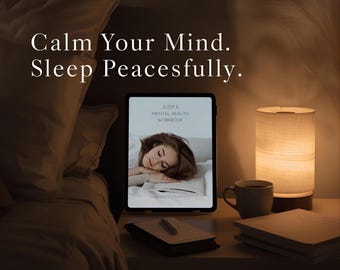 Cuaderno de ejercicios sobre sueño y salud mental / Guía imprimible para la ansiedad y el insomnio / Diario para la hora de dormir / Guía de terapia cognitivo-conductual para el sueño reparador y la atención plena