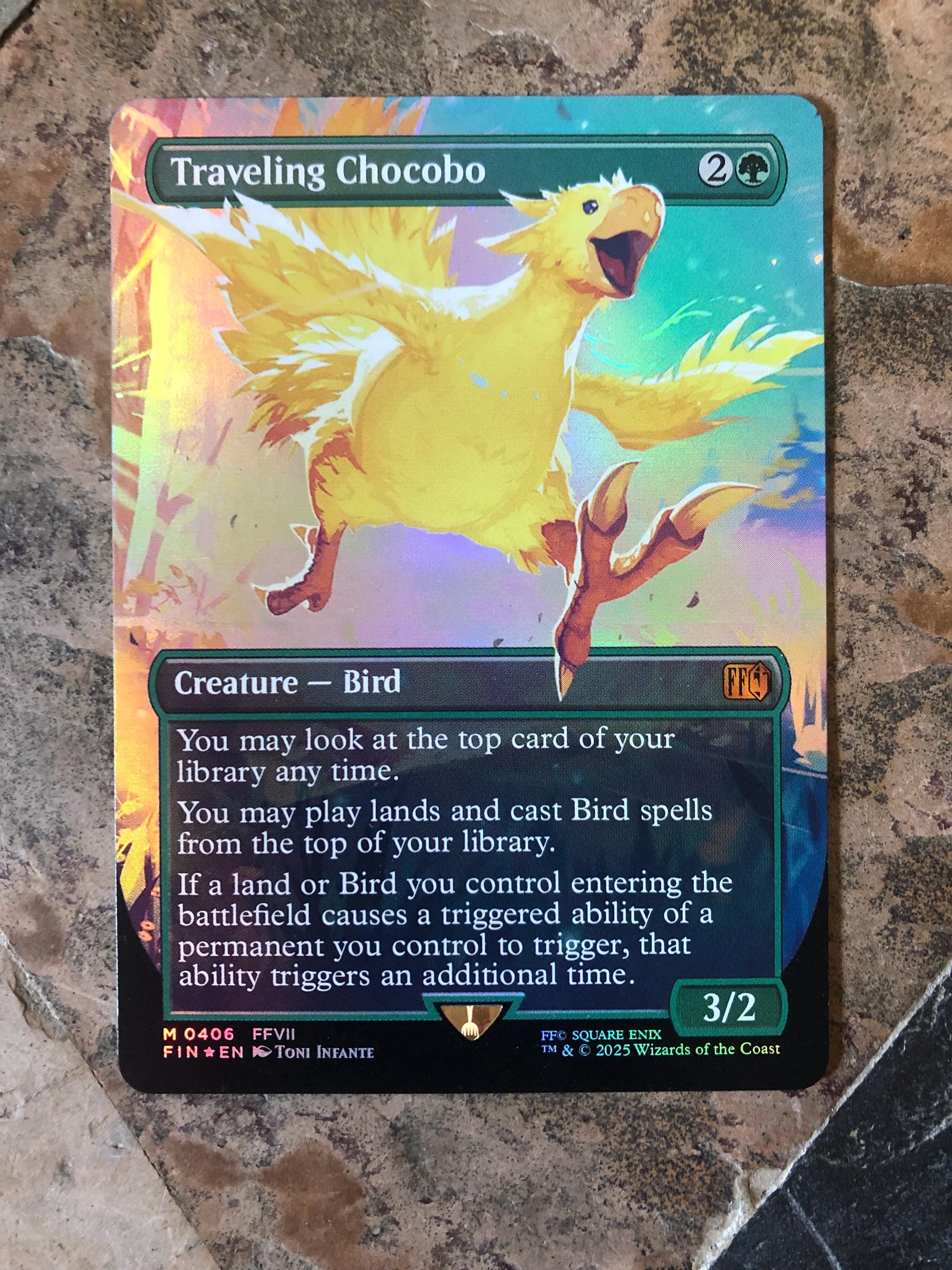 Mtg - Traveling Chocobo - Neon Ink Foil - Magenta/red - Final 