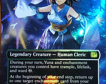 Mtg - Yuna, Hope of Spira - Chocobo Tracks - Textured Foil - Commander - Video Included (0w0)