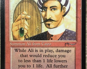Mtg - Ali From Cairo - Arabian Nights - Health won't go below 1 while in play!