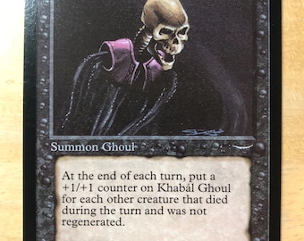 Mtg - Khabal Ghoul - Arabian Nights - Gets +1/+1 for each creature that dies - Ultimate Commander Creature - Reserved - WATCH ITEM VIDEO!