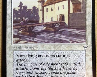 Mtg - Moat - Legends - non-flying creatures cannot attack - Card #21 - Vintage - Oathbreaker - Commander - Legacy - Video!!! (0w0)