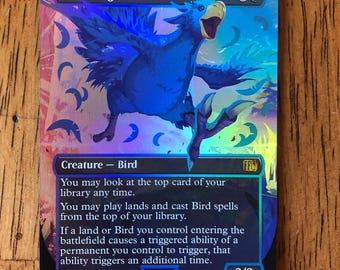 Mtg - Traveling Chocobo - Neon Ink Foil -Cyan Blue- Final Fantasy- WATCH ITEM VIDEO O_O