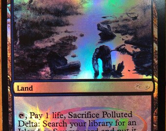 Mtg - Polluted Delta - DCI - Judge Foil - Commander - Legacy - Video!!! (0w0)