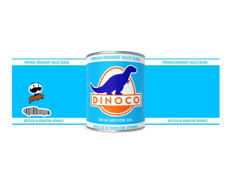 Dinoco Cars Pringles Can Label Printable, 1.3oz Wrapper Birthday Party ...