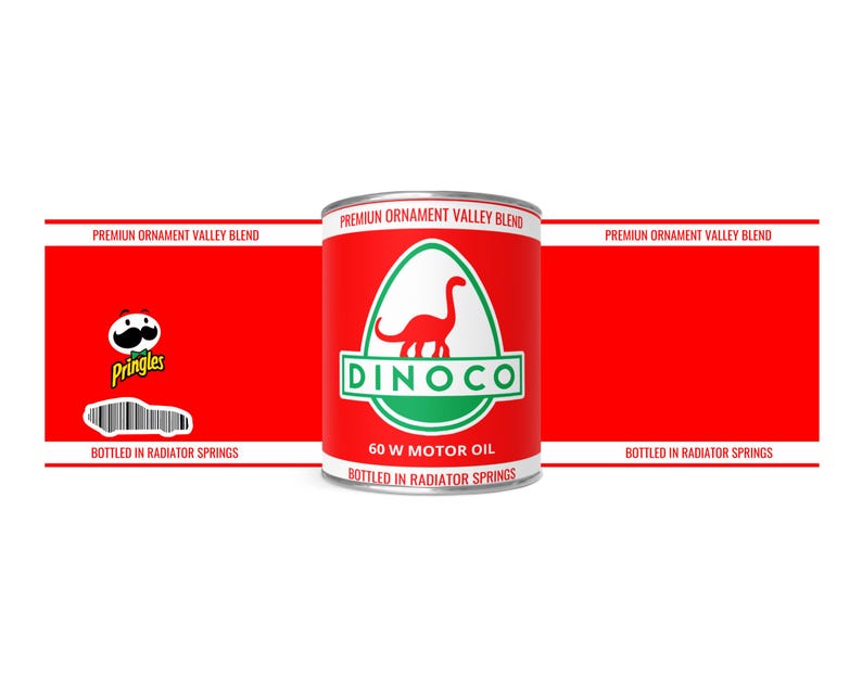 Dinoco Cars Pringles Can Label Printable, 1.3oz Wrapper Birthday Party ...