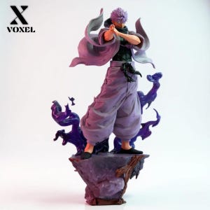 Anime Sorcerer STL Statue | Dynamic Battle Pose Figure | High Detail Resin Print Model | 3D Printable Anime Figure
