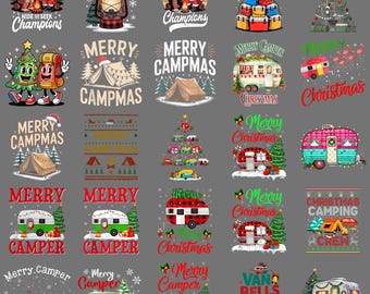 Merry Campmas Christmas PNG – Funny Camping Holiday Humor Clipart, Outdoors Xmas Sublimation