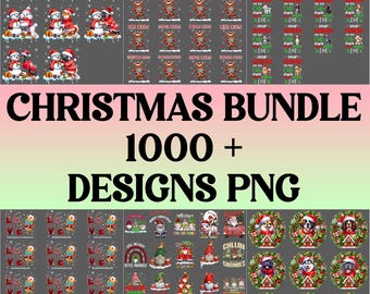 Western Christmas Bundle PNG – 1000+ Retro Cowboy Santa Clipart, Vintage Holiday Sublimation, Digital File