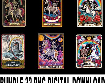 The Audacity Tarot Card PNG – Funny Unicorn Mom Skeleton Tarot Witchy Tarot Lover Clipart
