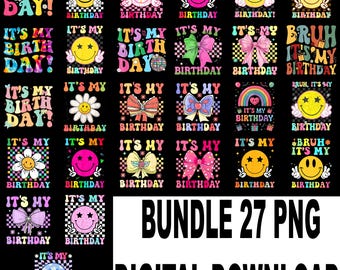 Groovy It’s My Birthday PNG – Retro Birthday Girl 70s Hippie Party Sublimation