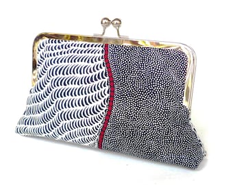 Black and white clutch, Aboriginal art handbag, 8 inch clutch, authentic Indigenous art fabric, Australian purse, evening purse