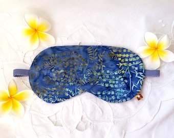 Batik sleep mask, cotton and silk mask, tropical eye mask, travel mask, going away gift, vacation gift