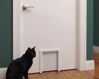 Puerta para mascotas en forma de U / Gatera / Puerta para perros / Sin tornillos / Personalizable / Pequeña, mediana, grande / Fabricada en EE. UU.
