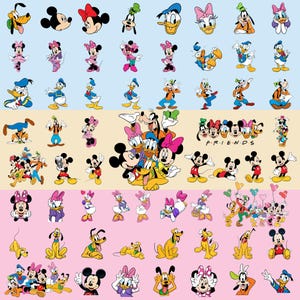 130+ Mickey Mouse & Friends Best PNG Bundle, Mickey Mouse PNG Cartoon Sublimation Cliparts, PNG Pack