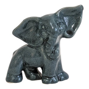 Vintage Mid-Century Walker Potteries Elephant Figurine California Pottery Miniature 3&quot;