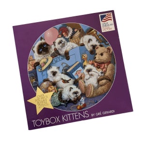 Vintage Jigsaw Puzzle Toybox Kittens Great American Puzzle Factory 500+ Pieces Gre&#39; Gerardi Art