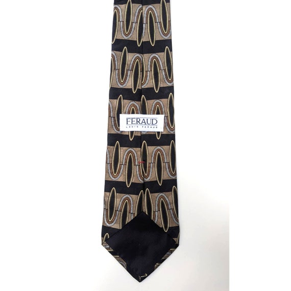 Vintage Men's Neck Tie, Louis Feraud Brown and Bl… - image 6