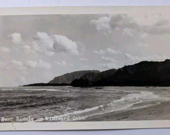Vista Near Hauula on Windward Oahu Vintage RPPC Real Photo Postcard AZO Stampbox F9