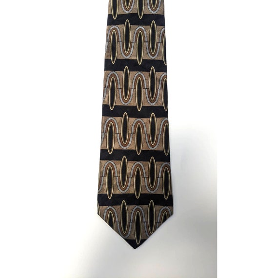 Vintage Men's Neck Tie, Louis Feraud Brown and Bl… - image 5