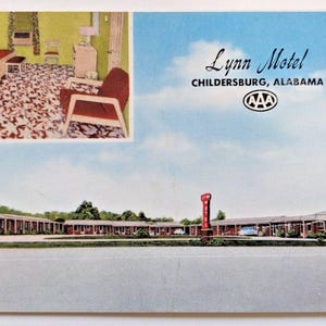 Lynn Motel Childersburg AL-Alabama Vintage Advertising Cartolina cromata iniziale H2