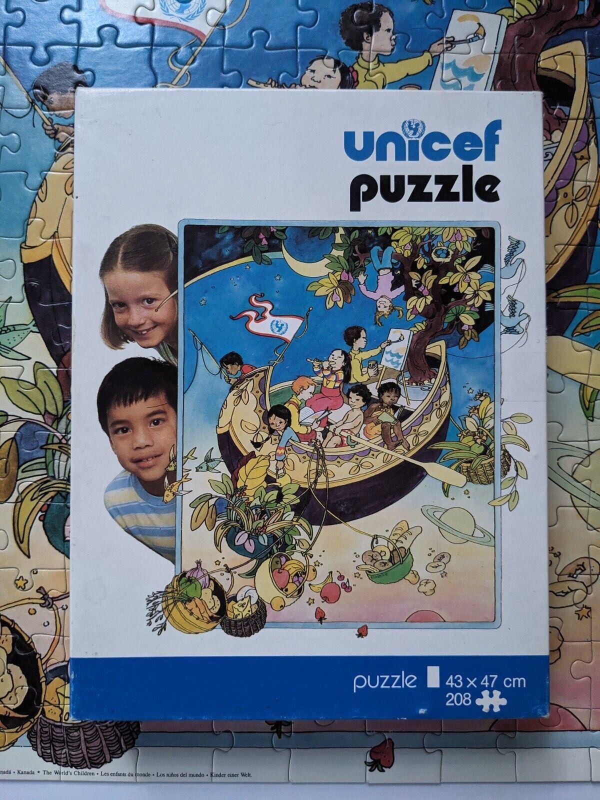 Vintage Unicef Jigsaw Puzzle the World