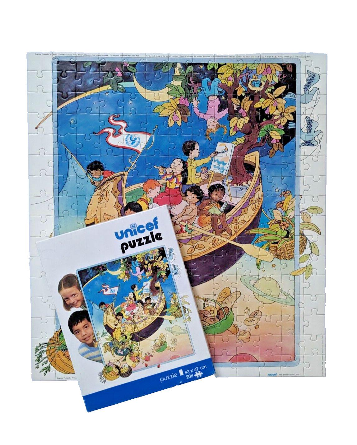 Puzzle Vintage Unicef "Fête à L'Orange", 204 Pièces, 53 X 38 Cm, Années 70/80