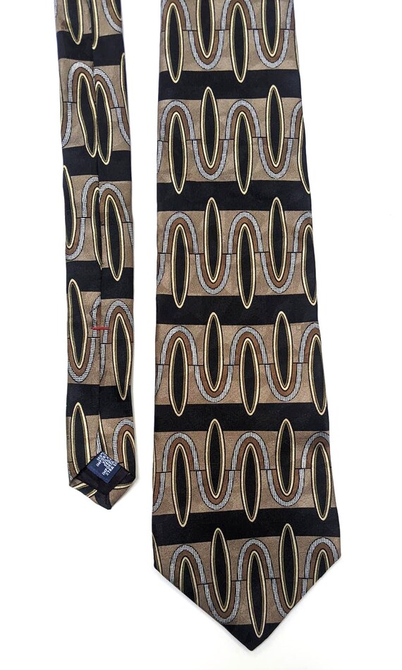 Vintage Men's Neck Tie, Louis Feraud Brown and Bl… - image 4