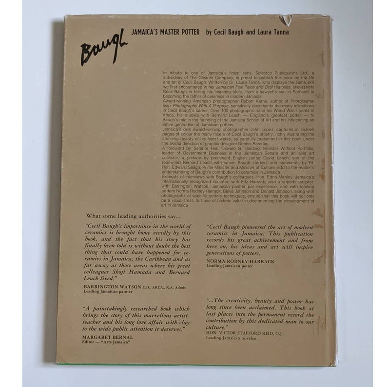 Baugh, Jamaica's Master Potter by Cecil Baugh, Laura Tanna 1986 Vintage