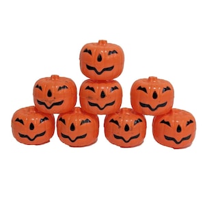 Lot 8 Vintage 1995 Spearhead Halloween Jack O Lantern Small Plastic Pumpkin Candy Containers