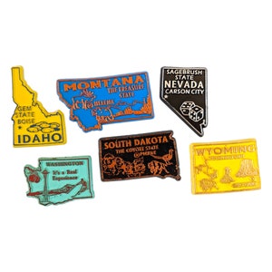 Vintage State Magnets Pick One, United States Souvenir Rubber Fridge Magnets