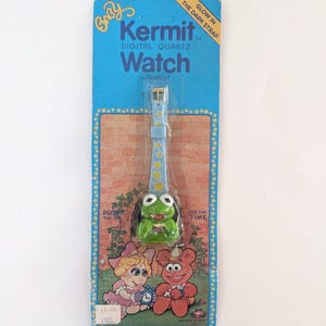 Vintage 1987 Baby Kermit The Frog Digital Watch Henson Productions Muppet Babies