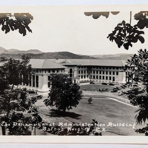 Edificio amministrativo del Canale di Panama Balboa Heights C.Z. Panama Cartolina d'epoca RPPC D8