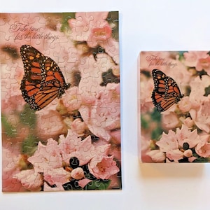 Springbok Mini Jigsaw Puzzle Butterfly Flowers Vintage 100+ Pieces Complete