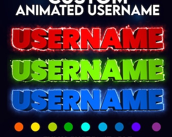 カスタムアニメーションTwitchユーザー名、Twitchユーザー名アニメーションオーバーレイ、Twitchネームサイン、Twitchオーバーレイ