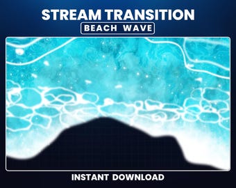 Transición de ola de playa, Transición de corriente de agua, Transición para observación, Streamlabs