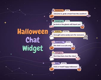 ハロウィンTwitchチャットウィジェット、かわいいカワイイ不気味なVtuberチャットボックス